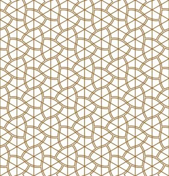 Seamless geometric pattern based on japanese ornament kumiko . Stock Illustration