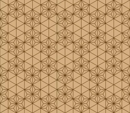 Seamless geometric pattern based on japanese ornament kumiko . Stock Illustration