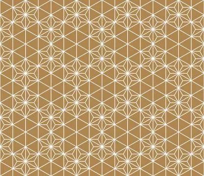 Seamless geometric pattern based on japanese ornament kumiko . Stock Illustration