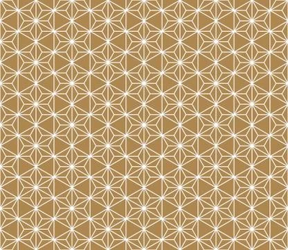 Seamless geometric pattern based on japanese ornament kumiko . Stock Illustration