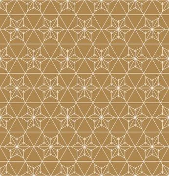 Seamless geometric pattern based on japanese ornament kumiko . Stock Illustration