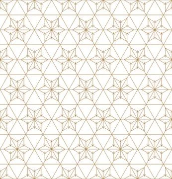 Seamless geometric pattern based on japanese ornament kumiko . Stock Illustration