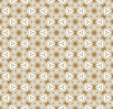 Seamless geometric pattern based on japanese ornament kumiko . Stock Illustration