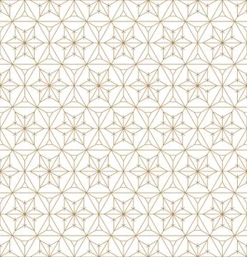 Seamless geometric pattern based on japanese ornament kumiko . Stock Illustration