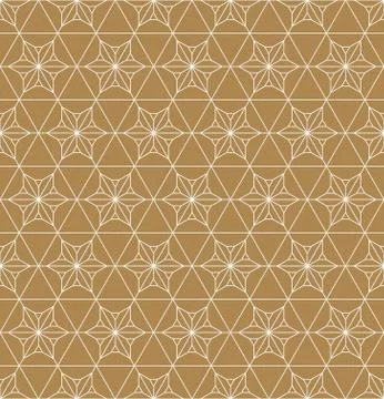 Seamless geometric pattern based on japanese ornament kumiko . Stock Illustration