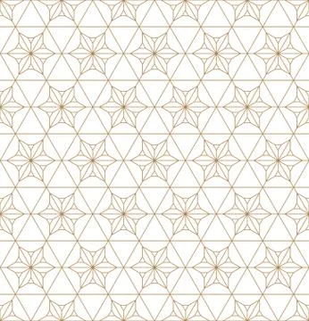 Seamless geometric pattern based on japanese ornament kumiko . Stock Illustration