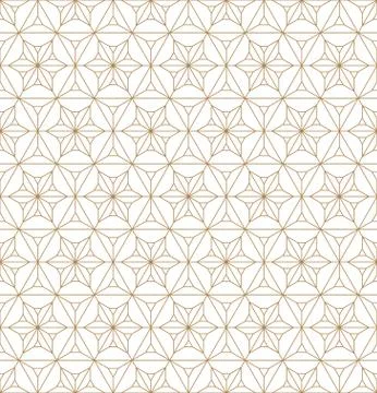 Seamless geometric pattern based on japanese ornament kumiko . Stock Illustration