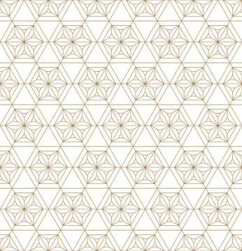Seamless geometric pattern based on japanese ornament kumiko . Stock Illustration