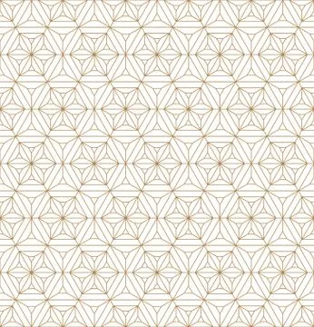 Seamless geometric pattern based on japanese ornament kumiko . Stock Illustration