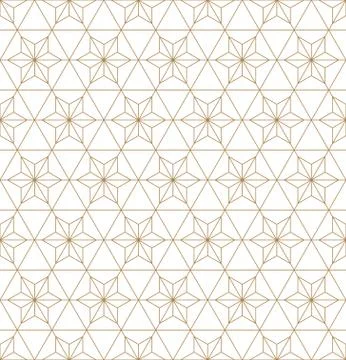 Seamless geometric pattern based on japanese ornament kumiko . Stock Illustration