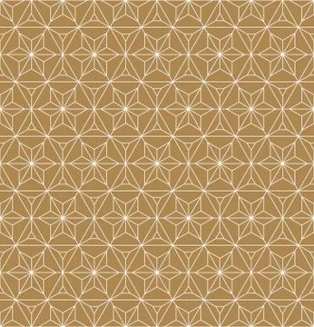 Seamless geometric pattern based on japanese ornament kumiko . Stock Illustration