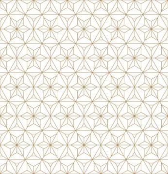 Seamless geometric pattern based on japanese ornament kumiko . Stock Illustration