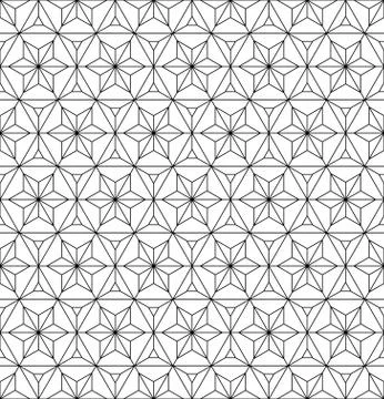 Seamless geometric pattern based on japanese ornament kumiko . Stock Illustration