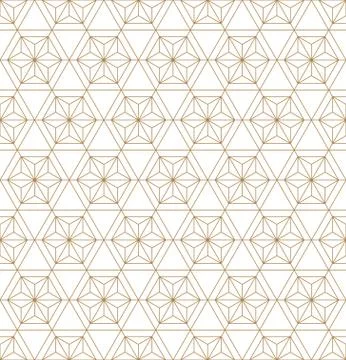 Seamless geometric pattern based on japanese ornament kumiko . Stock Illustration