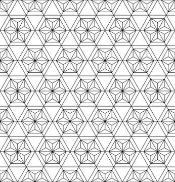 Seamless geometric pattern based on japanese ornament kumiko . Stock Illustration