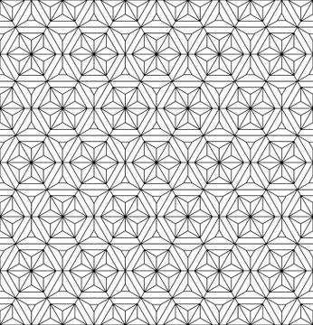 Seamless geometric pattern based on japanese ornament kumiko . Stock Illustration