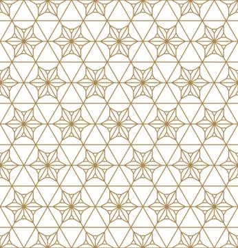 Seamless geometric pattern based on japanese ornament kumiko . Stock Illustration