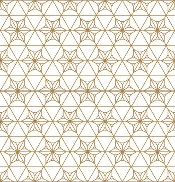 Seamless geometric pattern based on japanese ornament kumiko . Stock Illustration