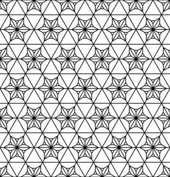 Seamless geometric pattern based on japanese ornament kumiko . Stock Illustration