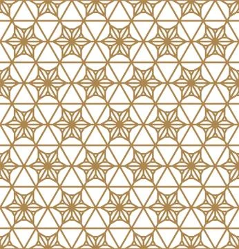 Seamless geometric pattern based on japanese ornament kumiko . Stock Illustration