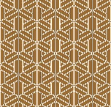 Seamless geometric pattern based on japanese ornament kumiko . Stock Illustration