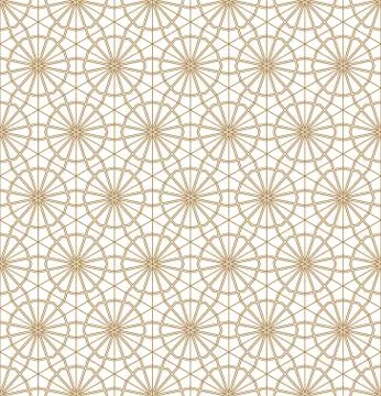 Seamless geometric pattern based on japanese ornament kumiko . Stock Illustration
