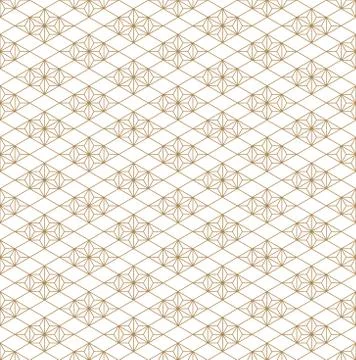 Seamless geometric pattern based on japanese ornament kumiko . Stock Illustration