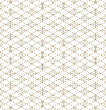 Seamless geometric pattern based on japanese ornament kumiko . Stock Illustration