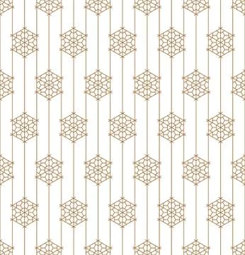 Seamless geometric pattern based on japanese ornament kumiko . Stock Illustration