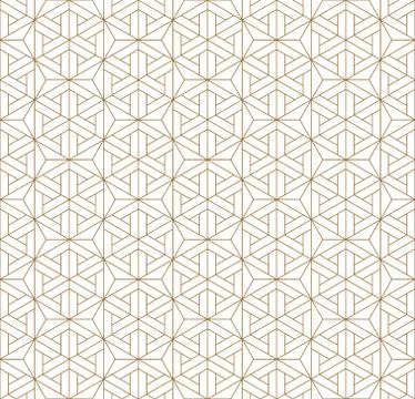 Seamless geometric pattern based on japanese ornament kumiko . Stock Illustration