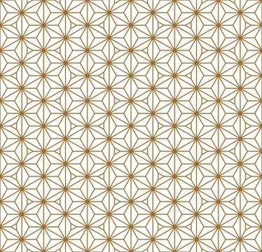 Seamless geometric pattern based on japanese ornament kumiko . Stock Illustration
