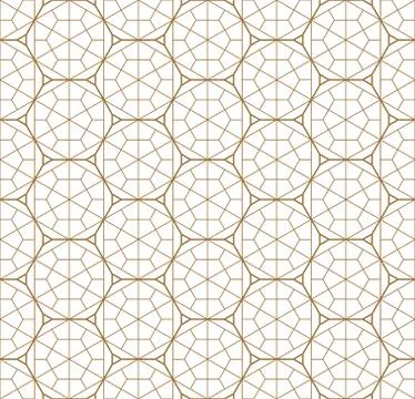 Seamless geometric pattern based on japanese ornament kumiko . Stock Illustration