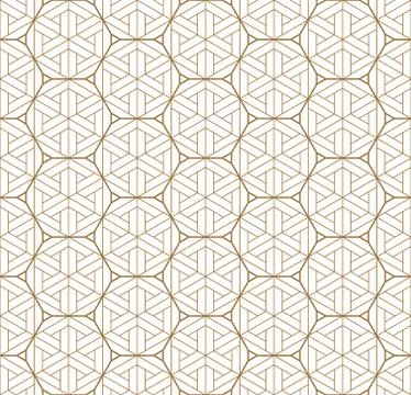 Seamless geometric pattern based on japanese ornament kumiko . Stock Illustration