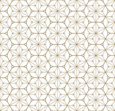 Seamless geometric pattern based on japanese ornament kumiko . Stock Illustration