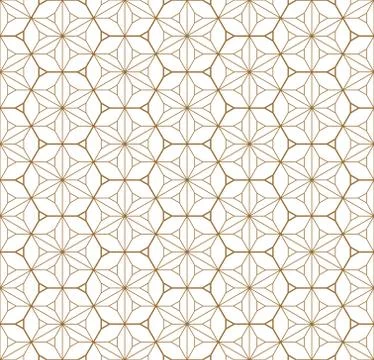 Seamless geometric pattern based on japanese ornament kumiko . Stock Illustration