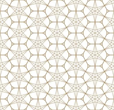 Seamless geometric pattern based on japanese ornament kumiko . Stock Illustration