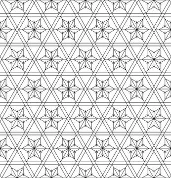 Seamless geometric pattern based on japanese style Kumiko . Stock Illustration