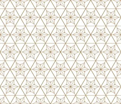 Seamless geometric pattern based on japanese style Kumiko . Stock Illustration