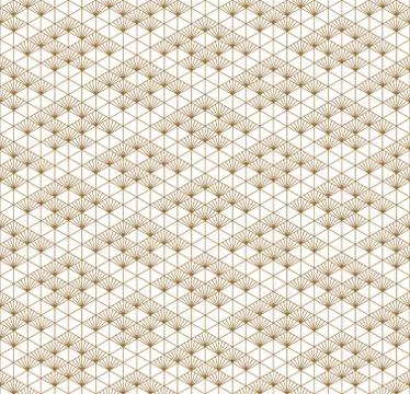 Seamless geometric pattern based on japanese ornament kumiko . Stock Illustration