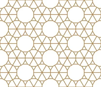 Seamless geometric pattern based on Japanese ornament Kumiko Stock Illustration