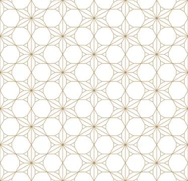 Seamless geometric pattern based on japanese ornament kumiko. Stock Illustration