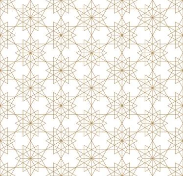 Seamless geometric pattern based on japanese ornament kumiko. Stock Illustration