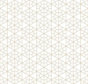 Seamless geometric pattern based on japanese ornament kumiko. Stock Illustration