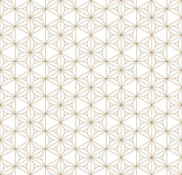 Seamless geometric pattern based on japanese ornament kumiko. Stock Illustration