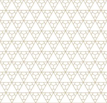 Seamless geometric pattern based on japanese style Kumiko . Stock Illustration