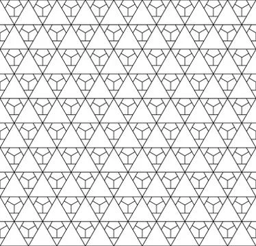 Seamless geometric pattern based on japanese style Kumiko . Stock Illustration