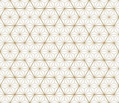 Seamless geometric pattern based on japanese ornament kumiko . Stock Illustration