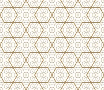 Seamless geometric pattern based on japanese ornament kumiko . Illustrazione stock