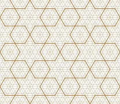 Seamless geometric pattern based on japanese ornament kumiko . Stock Illustration
