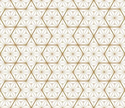 Seamless geometric pattern based on japanese ornament kumiko . Stock Illustration